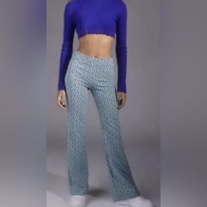Urban Outfitters Aqua Flare Stretchy High Waisted 70s Pants Size Small